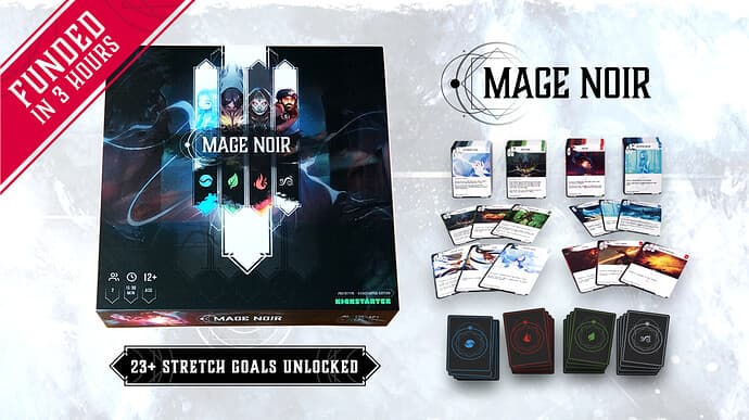 La campagne Kickstarter de Mage Noir est lancée depuis le 16 Mars 2021.
