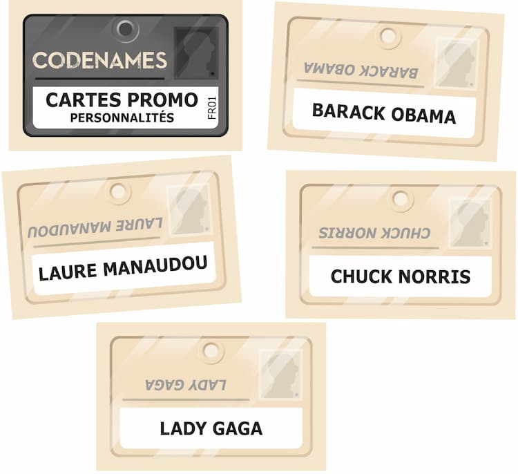 Boîte du jeu : Codenames : Cartes Promo personnalités #1