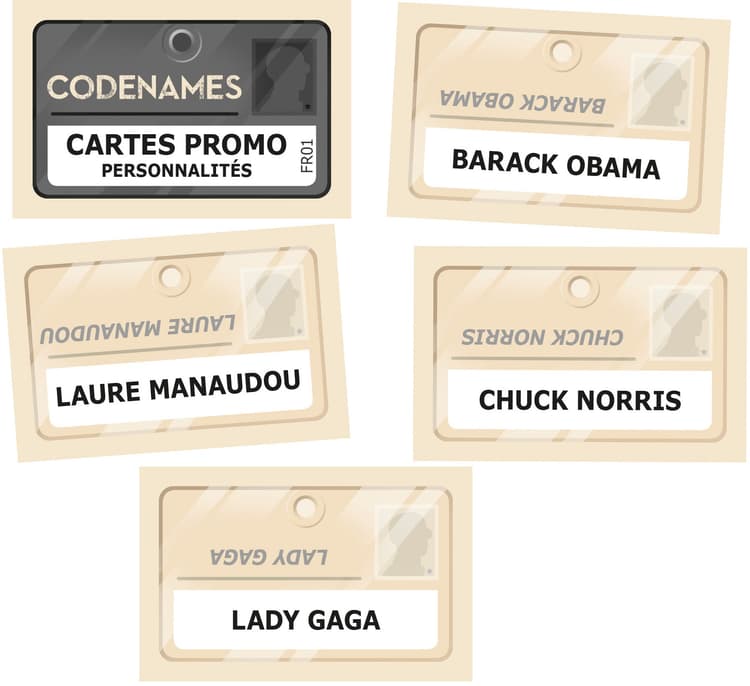 Boîte du jeu : Codenames : Cartes Promo personnalités #1