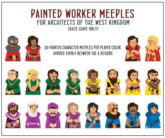 Boîte du jeu : Architectes du Royaume de l'Ouest - Extension "Pions 'Personnage' peints"