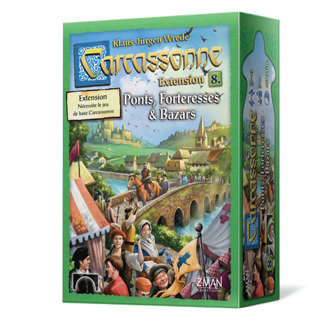 Boîte du jeu : Carcassonne - Extension 8 :  Ponts, Forteresses & Bazars